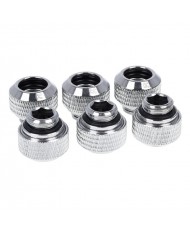 Alphacool Eiszapfen 12mm HardTube compression fitting G1/4 - knurled - Krom Altılı Paket