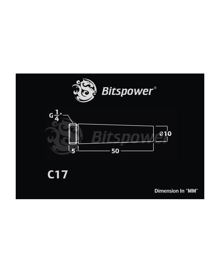 Bitspower G1/4″ Silver Shining Aqua-Pipe l – Gümüş