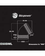 Bitspower Dual 12mm Tube 60°Adapter  - Black Sparkle