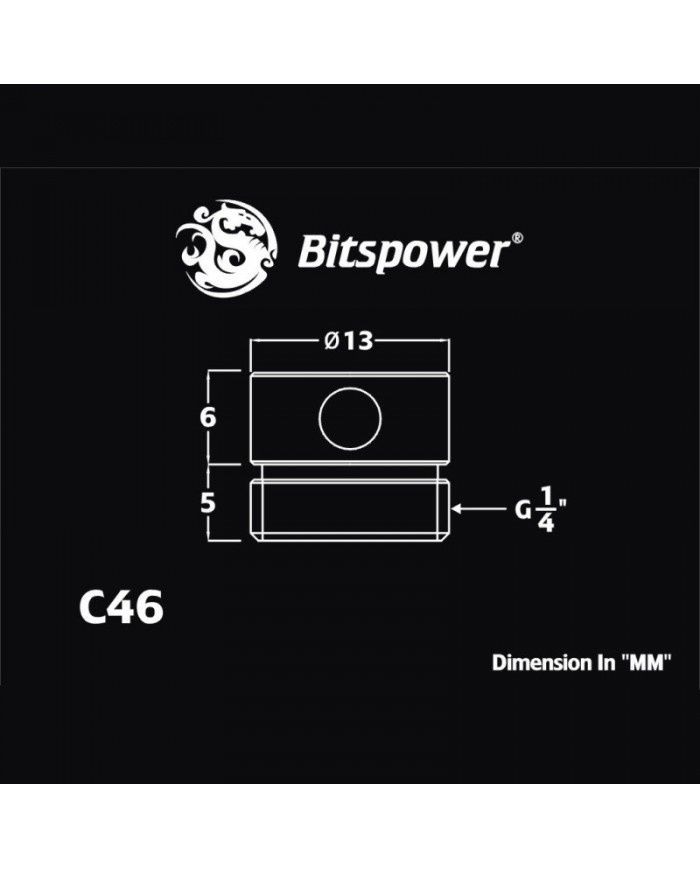 Bitspower G1/4" Silver Shining Anti-Cyclone Adapter