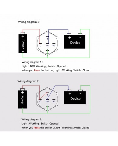 Metalik - Işıklı On-Off Buton (16 mm)