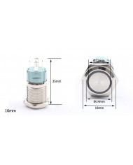 Metalik - Işıklı On-Off Buton (16 mm)