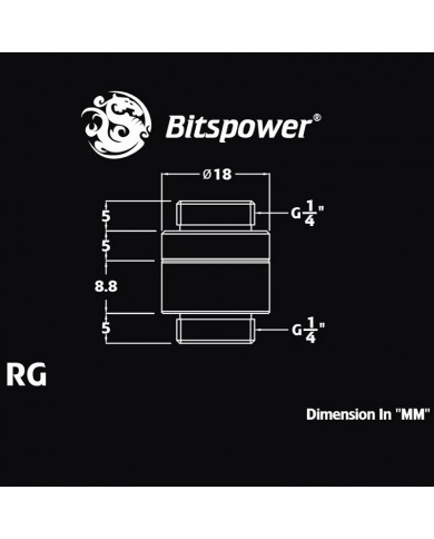 Bitspower G1/4 Male to Male Rotary - Beyaz