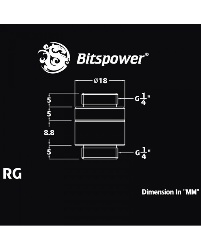 Bitspower G1/4 Male to Male Rotary - Beyaz