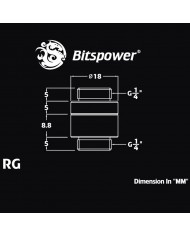 Bitspower G1/4 Male to Male Rotary - Beyaz