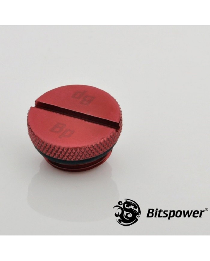 Bitspower G3/8" Deep Blood Red Low-Profile Stop Rakoru
