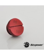 Bitspower G3/8" Deep Blood Red Low-Profile Stop Rakoru