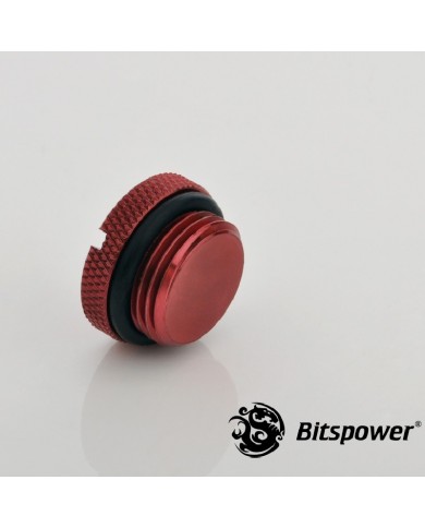 Bitspower G3/8" Deep Blood Red Low-Profile Stop Rakoru
