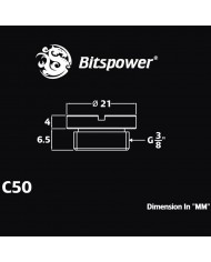 Bitspower G3/8" Deep Blood Red Low-Profile Stop Rakoru