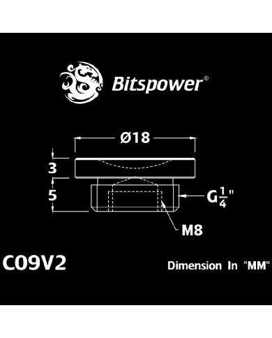 Bitspower G1/4 Deluxe White Low-Profile Stop Rakoru - Beyaz