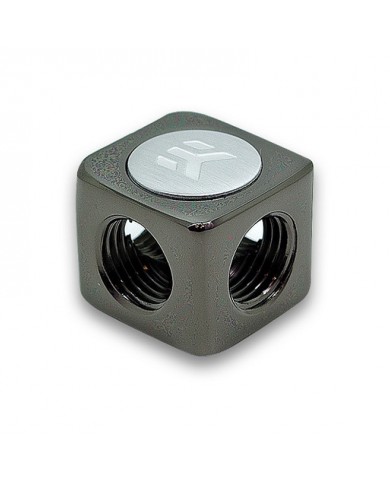 EK-AF X-Splitter 4F G1/4 Küp T Rakor - Black Nikel