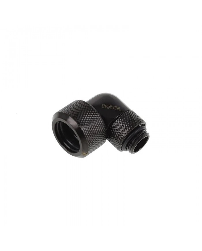 Alphacool Eiszapfen 16mm HardTube Screw-on Nozzle 90° Rotatable G14 - Deep Black